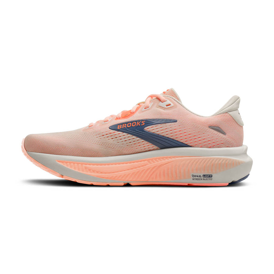 Brooks Women's Ghost 18  Star White/Cyber Peach/Grey