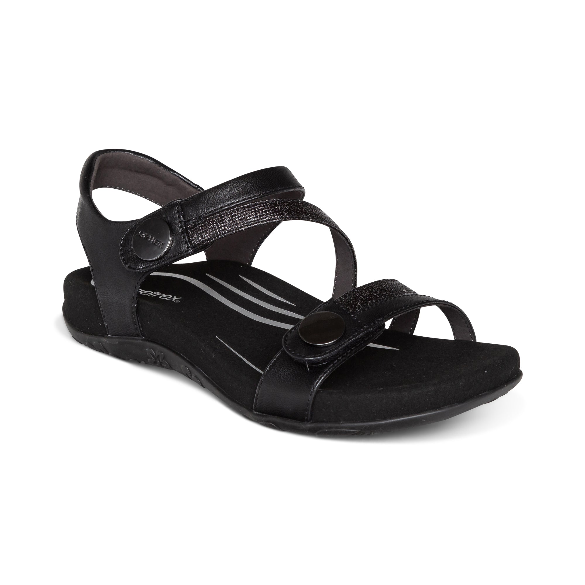 Aetrex Jess Quarter Strap Black