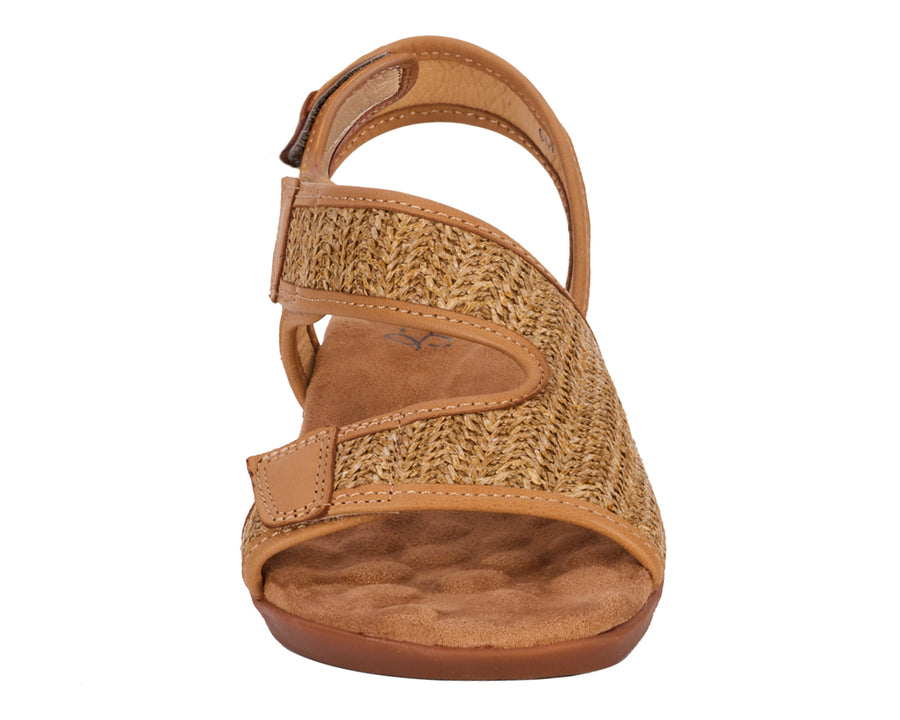 Ros Hommerson Kimmi Tan Raffia / Tan Leather (MSRP $120)