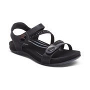 Aetrex Jess Qtr Strap Black Sparkle